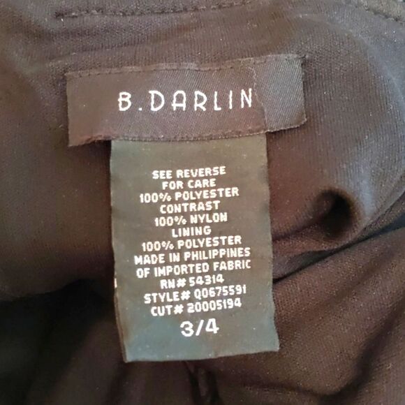 B DARLIN Formal Dress Pageant Sea green Black Sequins Strapless Size 3/4 - Picture 5 of 7